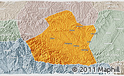 Political 3D Map of Yangcheng, lighten, semi-desaturated