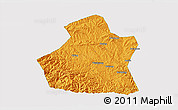 Political 3D Map of Yangcheng, single color outside