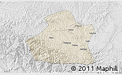 Shaded Relief 3D Map of Yangcheng, lighten, desaturated
