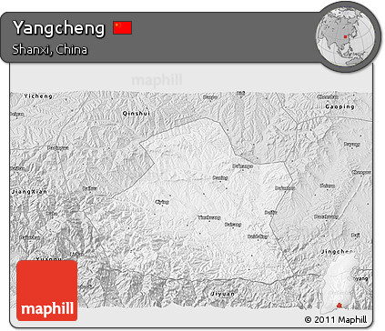 Silver Style 3D Map of Yangcheng