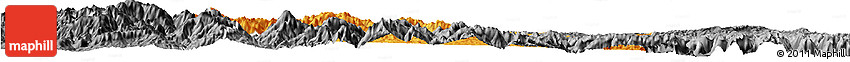 Political Horizon Map of Yangcheng, desaturated