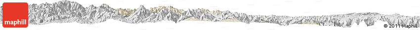 Shaded Relief Horizon Map of Yangcheng, desaturated Shaded Relief Horizon Map of Yangcheng, desaturated