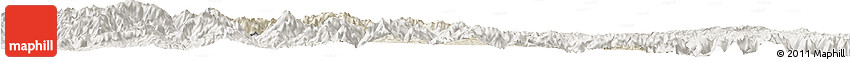 Shaded Relief Horizon Map of Yangcheng, lighten