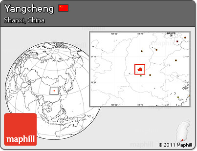 Blank Location Map of Yangcheng
