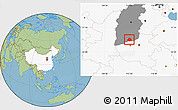 Savanna Style Location Map of Yangcheng, highlighted country, highlighted parent region