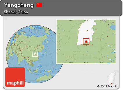 Savanna Style Location Map of Yangcheng, highlighted parent region