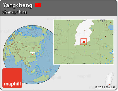 Savanna Style Location Map of Yangcheng, highlighted parent region