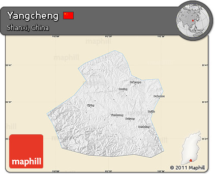 Classic Style Map of Yangcheng, single color outside