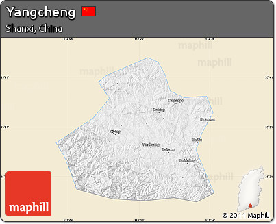 Classic Style Map of Yangcheng, single color outside