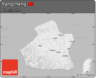 Gray Map of Yangcheng, single color outside