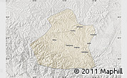 Shaded Relief Map of Yangcheng, lighten, semi-desaturated