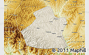 Shaded Relief Map of Yangcheng, physical outside