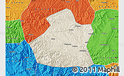 Shaded Relief Map of Yangcheng, political outside