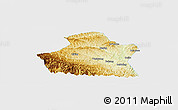 Physical Panoramic Map of Yangcheng, single color outside