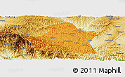 Political Panoramic Map of Yangcheng, physical outside