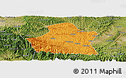 Political Panoramic Map of Yangcheng, satellite outside