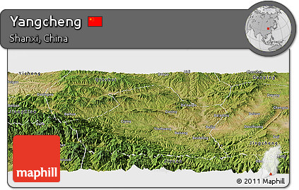 Satellite Panoramic Map of Yangcheng