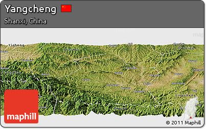 Satellite Panoramic Map of Yangcheng