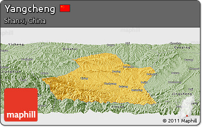 Savanna Style Panoramic Map of Yangcheng