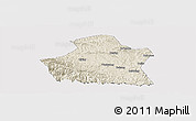 Shaded Relief Panoramic Map of Yangcheng, cropped outside