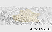 Shaded Relief Panoramic Map of Yangcheng, lighten, desaturated