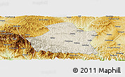 Shaded Relief Panoramic Map of Yangcheng, physical outside