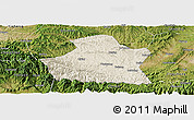 Shaded Relief Panoramic Map of Yangcheng, satellite outside
