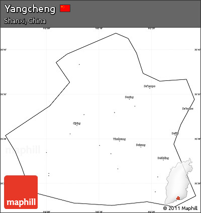 Blank Simple Map of Yangcheng, cropped outside