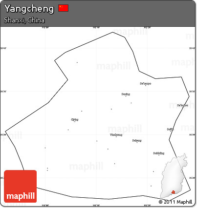 Blank Simple Map of Yangcheng, cropped outside