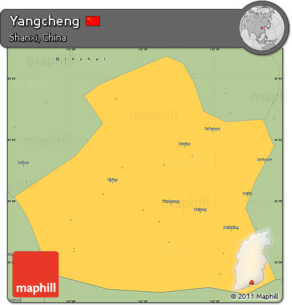 Savanna Style Simple Map of Yangcheng