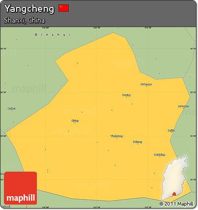 Savanna Style Simple Map of Yangcheng