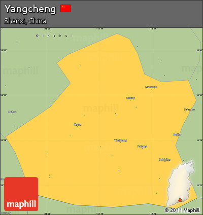 Savanna Style Simple Map of Yangcheng