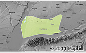 Physical 3D Map of Yongji, darken, desaturated