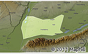Physical 3D Map of Yongji, darken