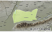 Physical 3D Map of Yongji, darken, semi-desaturated
