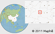 Savanna Style Location Map of Yongji, highlighted country