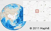 Shaded Relief Location Map of Yongji, highlighted country