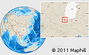 Shaded Relief Location Map of Yongji, highlighted parent region