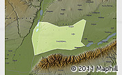 Physical Map of Yongji, darken