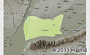 Physical Map of Yongji, darken, semi-desaturated