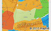 Physical Map of Yongji, political outside