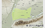 Physical Map of Yongji, semi-desaturated
