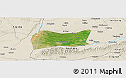 Satellite Panoramic Map of Yongji, shaded relief outside