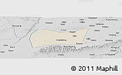 Shaded Relief Panoramic Map of Yongji, desaturated