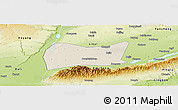 Shaded Relief Panoramic Map of Yongji, physical outside