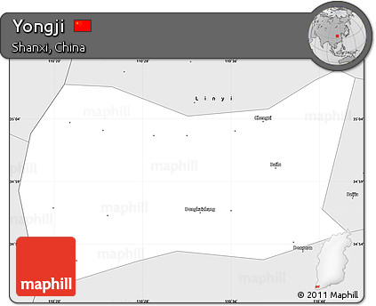 Silver Style Simple Map of Yongji