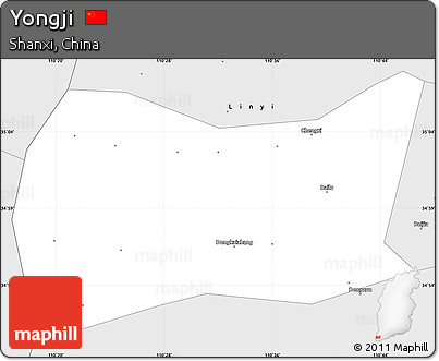 Silver Style Simple Map of Yongji