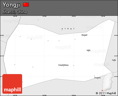 Silver Style Simple Map of Yongji
