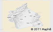 Classic Style 3D Map of Yuanping, single color outside