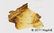 Physical 3D Map of Yuanping, cropped outside